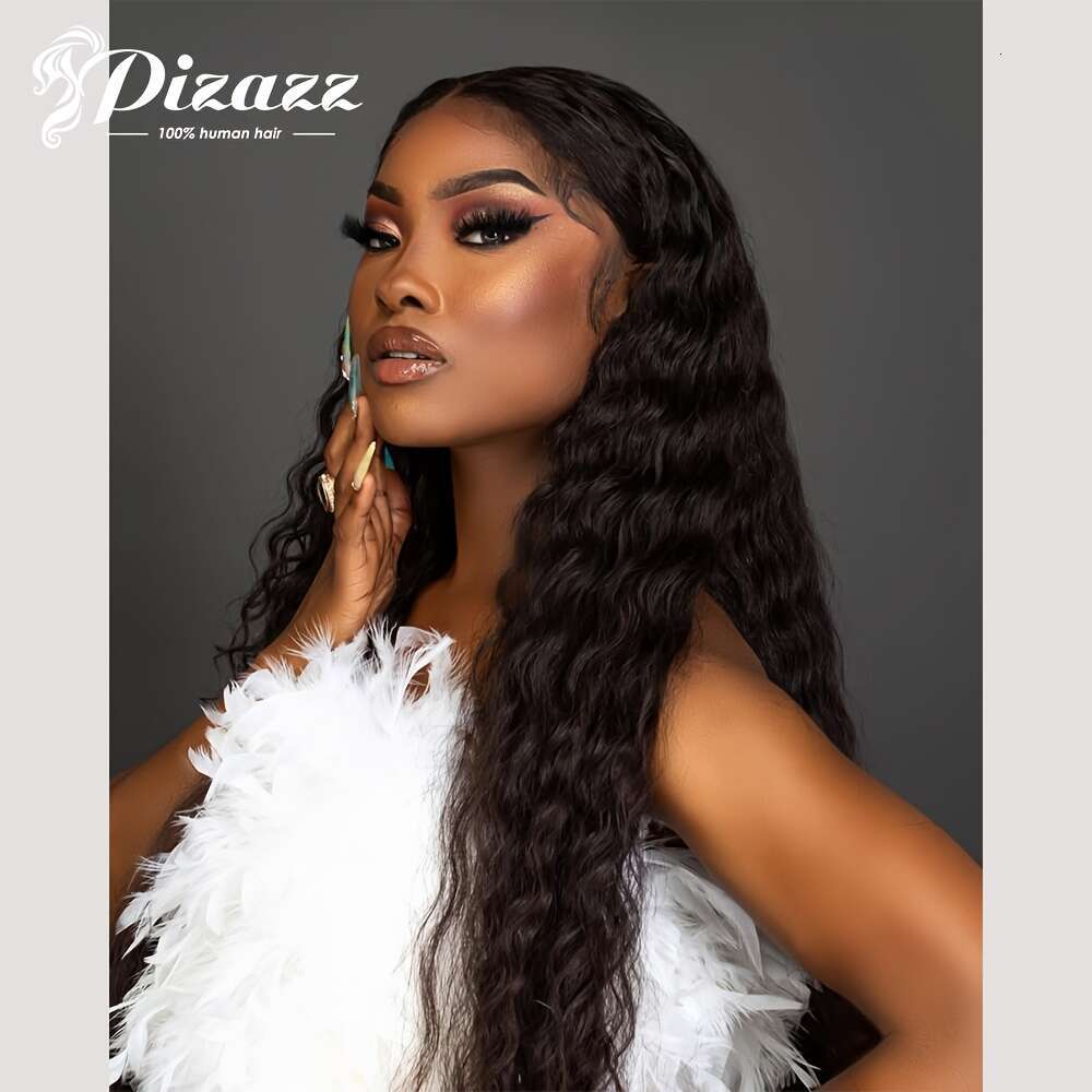 PIZAZZ Everything Glueless Frontal With Baby Deep Wave 13X4 HD Lace Front Human Hair Bleached Invisible Bye Knots Wig Pre Plucked 3S Wear And Go Gener
