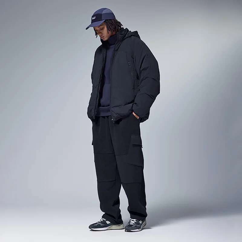 Unisex 325G Fleece Sweatpants American Casual Cargo Temperature-Regulating Straight-Leg Pants For Men