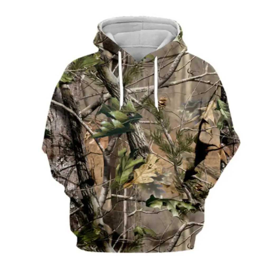 Men and Women Outdoor Fishing Camping Hunting Clothing Spring Autumn Maple Leaf Camouflage 3D Hoodie Fashion Hooded Jacket W251106