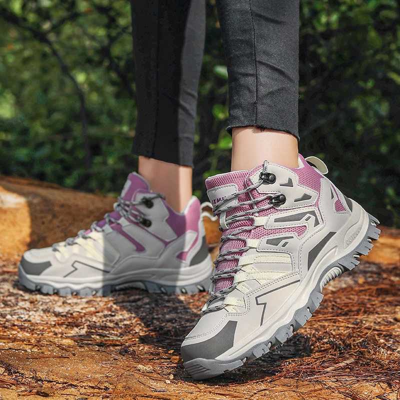 Women Breathable Mountain Climbing Shoes Outdoor Boots Woman Mens Hiking Shoes Unisex High Top Boots Waterproof Climbing New X251106