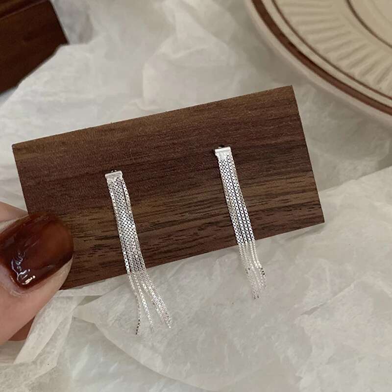 Simple Version S Dense Snake Bone Tassel Drop Earrings Women Golden Sier Color Party Fine Jewelry Girl Gift Wholesal