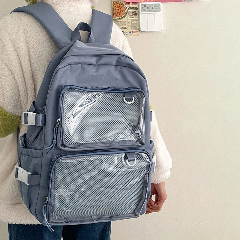 Japan Kawaii Itabag Womens Transparent Backpack Womens Large Capacity Ita University Student School Backpack Jk 250402