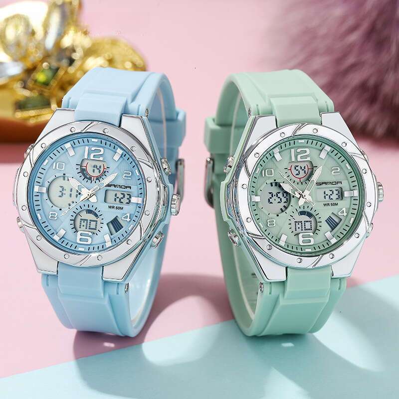 DHwatches Sanda Brand Couple for Men and Women, Multifunctional, Luminous, Waterproof, Fashionable, Fresh Style, Sports Electronic Watches