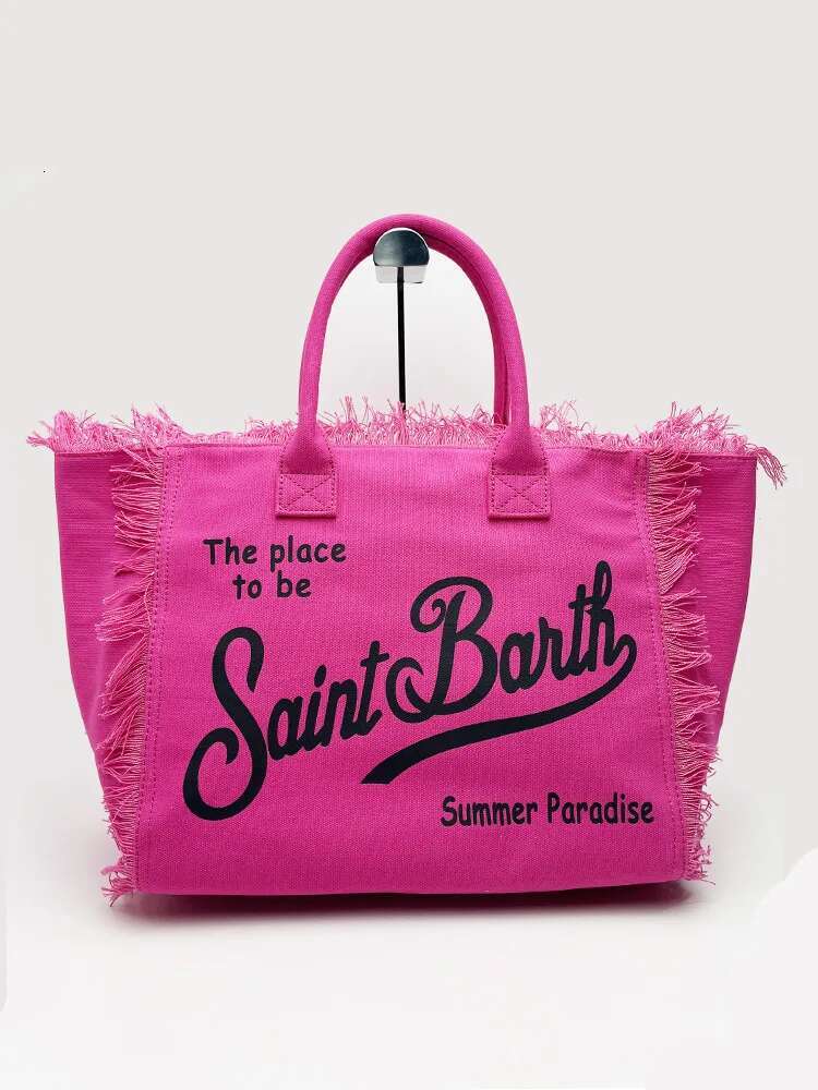 Saint Barth European And American New Fashion Tassel Embroidery White Large Capacity Black Beach Tote Bag Handbag