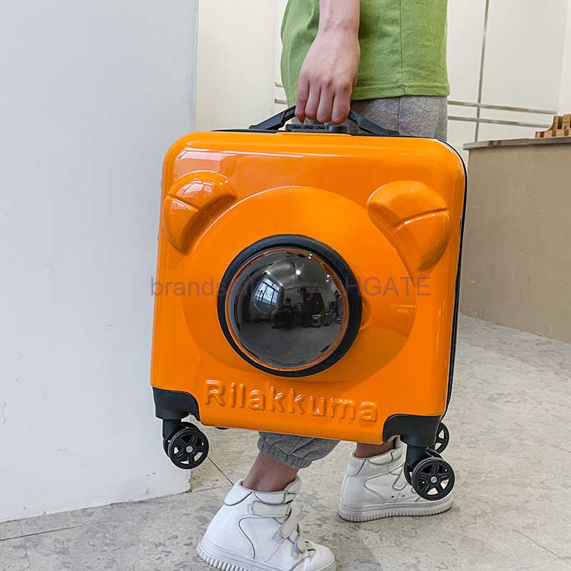 Pet trolley bag cat dog space capsule bag cat go out portable air box portable cat suitcase travel
