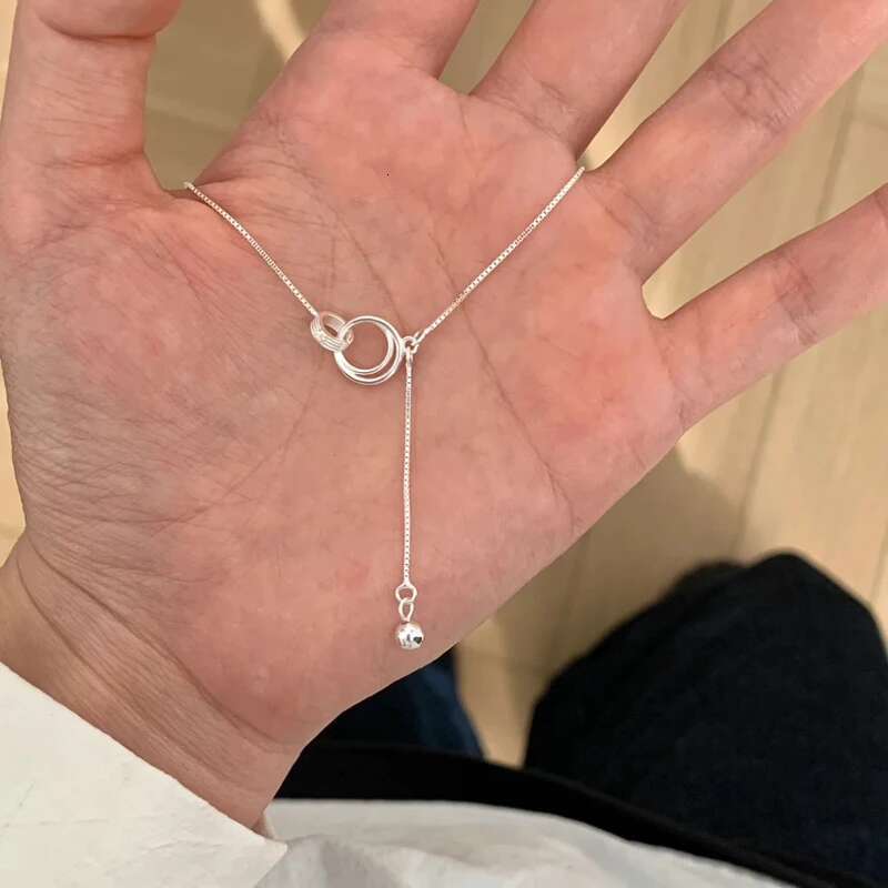 New Sterg Sier Round Zirconia Necklace Charm Quality Geometric Shape Pendant Choker Women Wedding Jewelry Wholesale