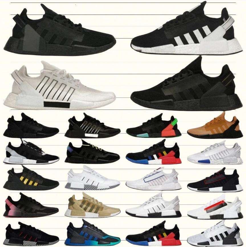New 2025 Designer Low trainers running mens R1 Primeblue nmd sneakers Triple Black Gum White grey Core men Outdoor jogging runner shoes