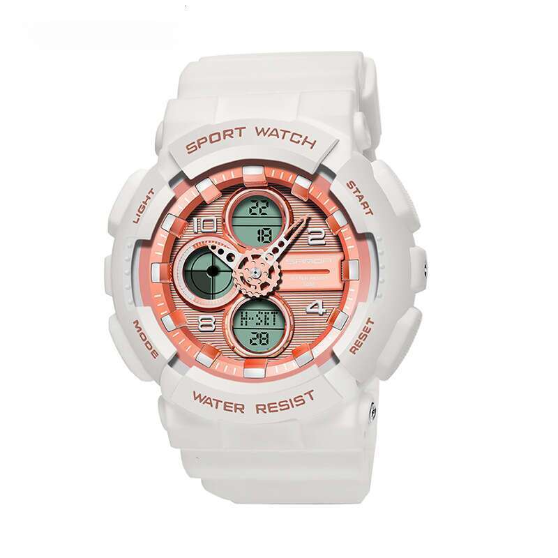 DHwatches Sanda Dual Movement Electronic Outdoor Casual Sports Waterproof Watch Multifunctional Trendy Cool Youth Wristwatch
