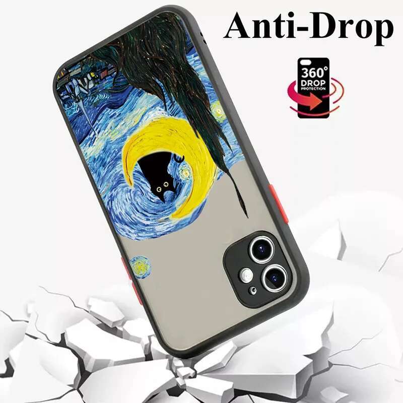 Oil Painting Van-Gogh Cat Case For Samsung Galaxy S25 S24 S23 S22 Ultra S21 FE A16 A14 A52 A15 A35 A13 A53 A55 A34 A54 4G Cover