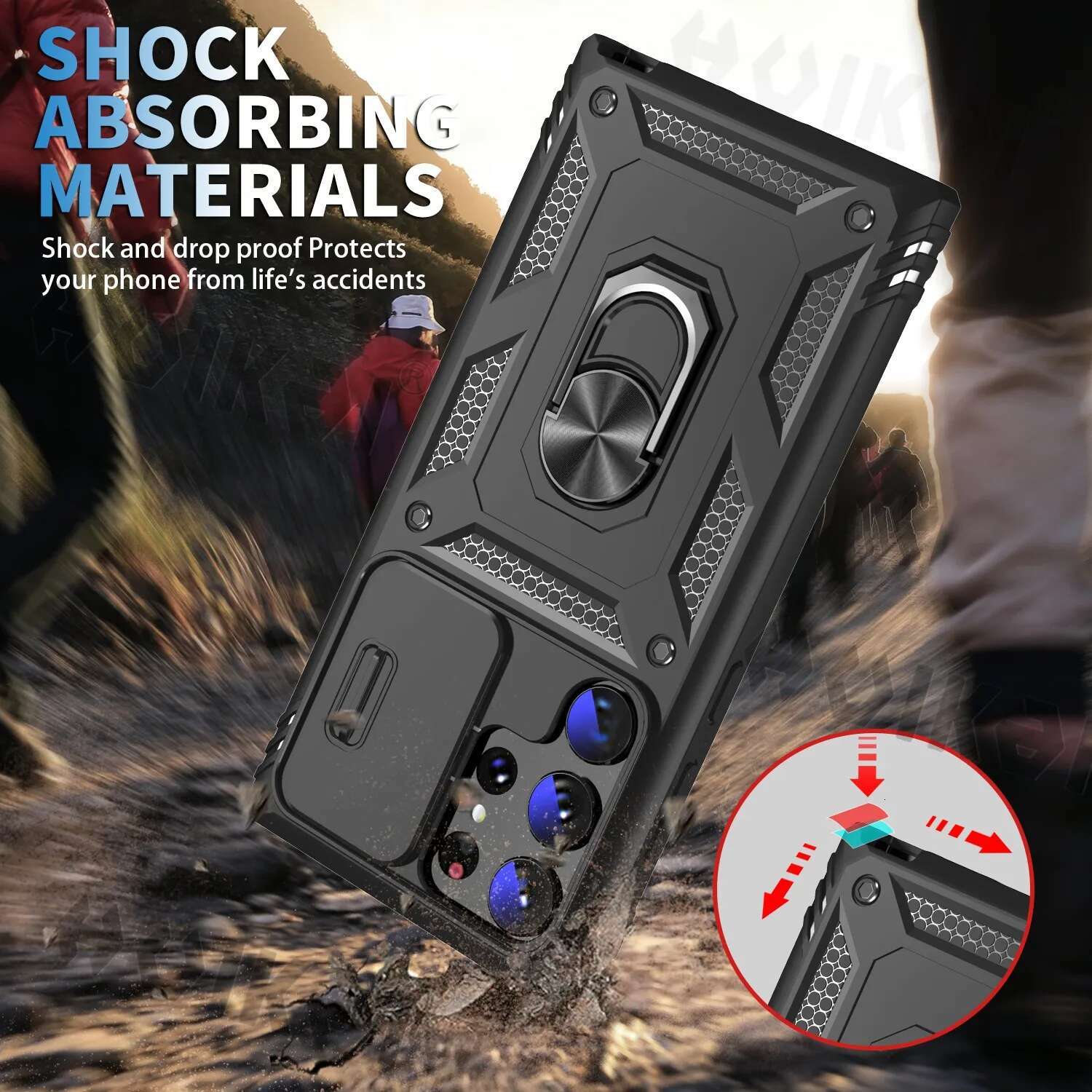 Case For Samsung Galaxy S24 Ultra S22 Plus S23 FE S21 A15 A54 A53 A55 Camera Slide Lens Protective Grade Red Covers