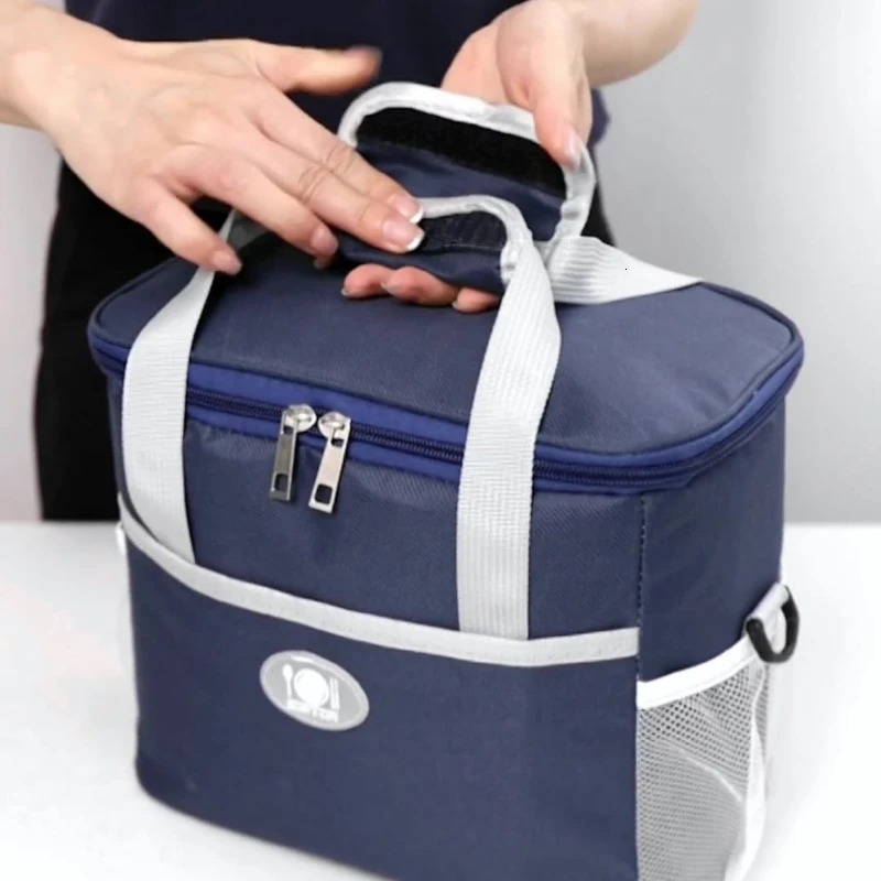 Aluminum foil thick waterproof insulation bag suitable for portable handbags in offices and schools reusable meal bags lunch boxes 250401