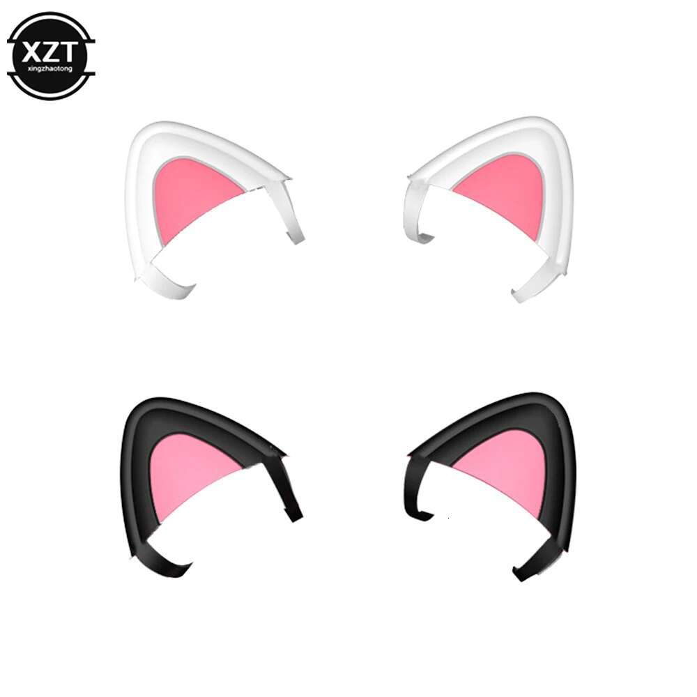 Pink Silicone cat for headphones black wireless wired headset gamer cute ears lovely kids girls helmet gaming accessories