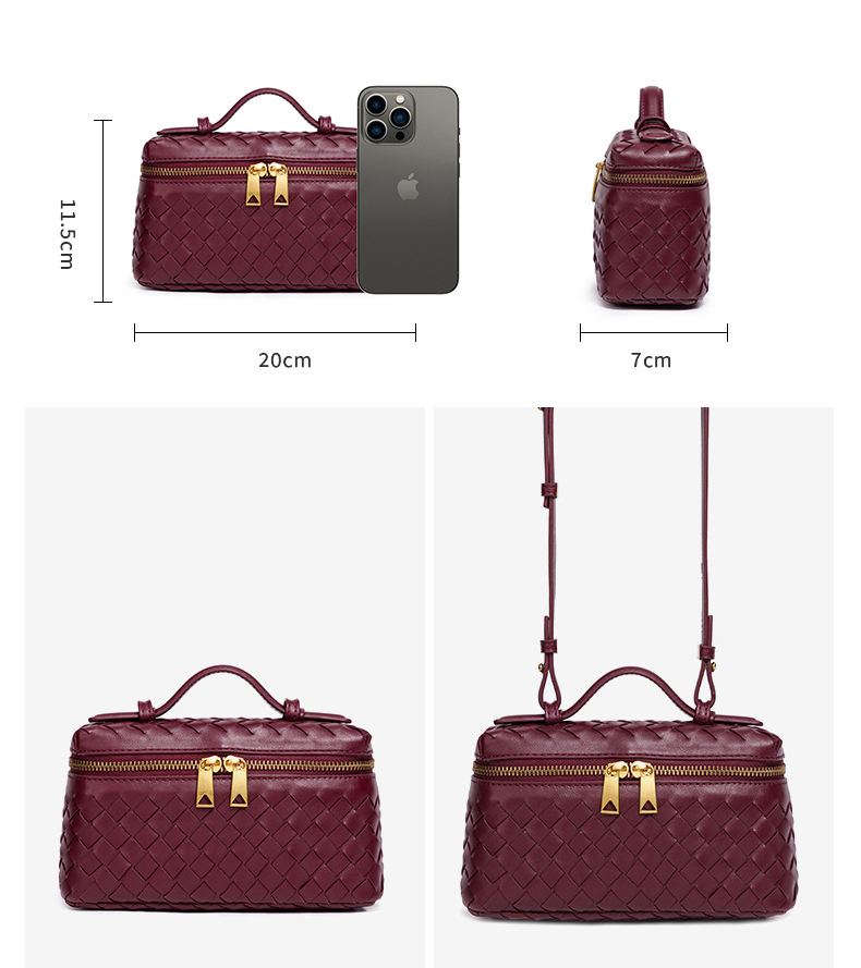 Small Handbag for Women Handmade Woven Crossbody Bag Handheld Purse Lunch Box Bag Designer Shoulder Bag Luxury Crossbody Purse Trendy Phone Bag