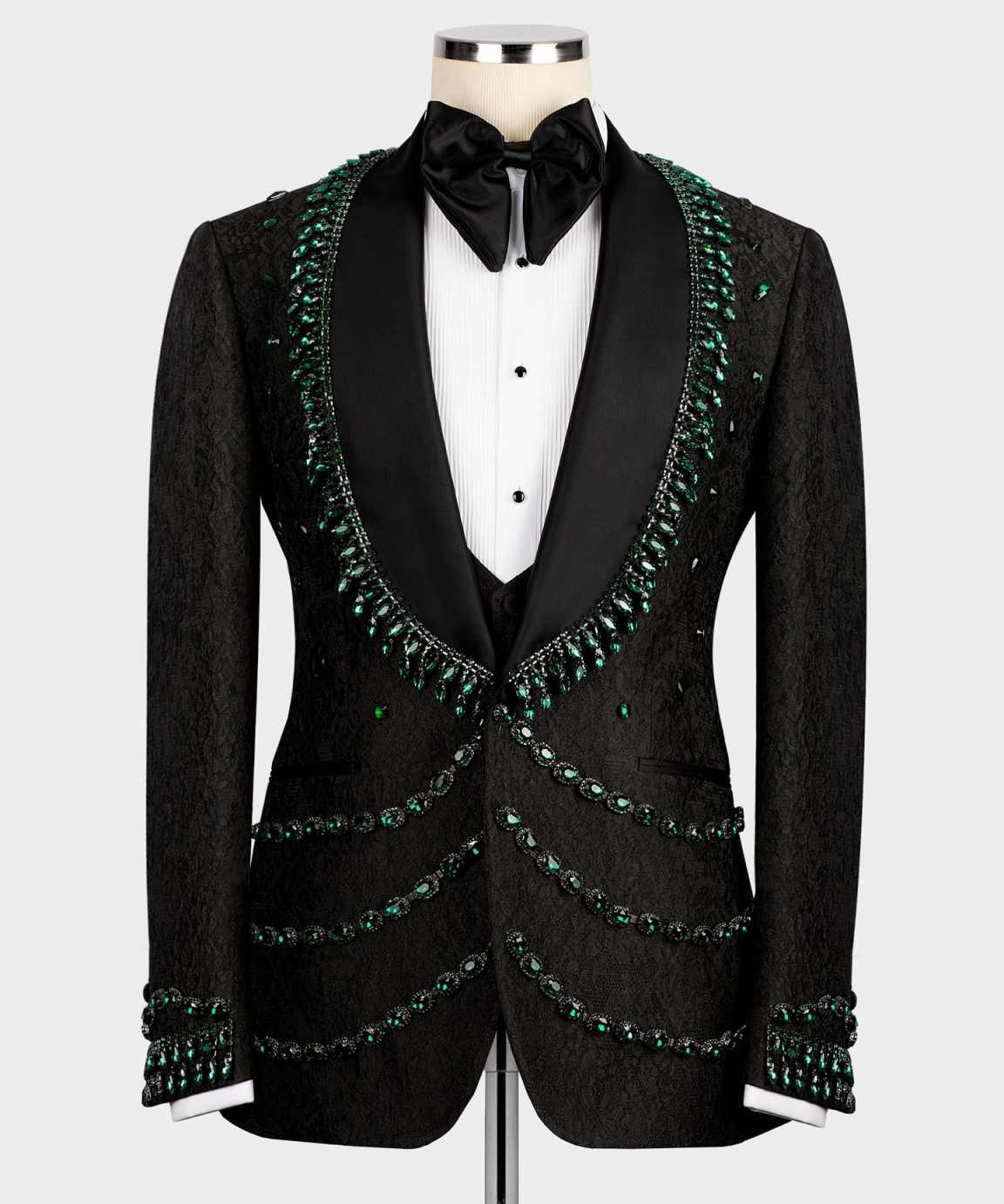 New Fashion One Piece Black Spring Summer Men Suits Set Blazer With Beaded Sequins Shawl Lapel Customized Groom Wedding Tuxedo Formal Prom Jacket