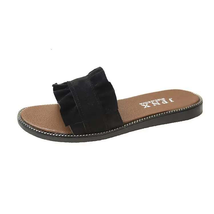 2025 Summer New Women's Lace Flat Heel Slippers Casual Sandals Student Designer Fashion Flat Bottom Beach Shoes