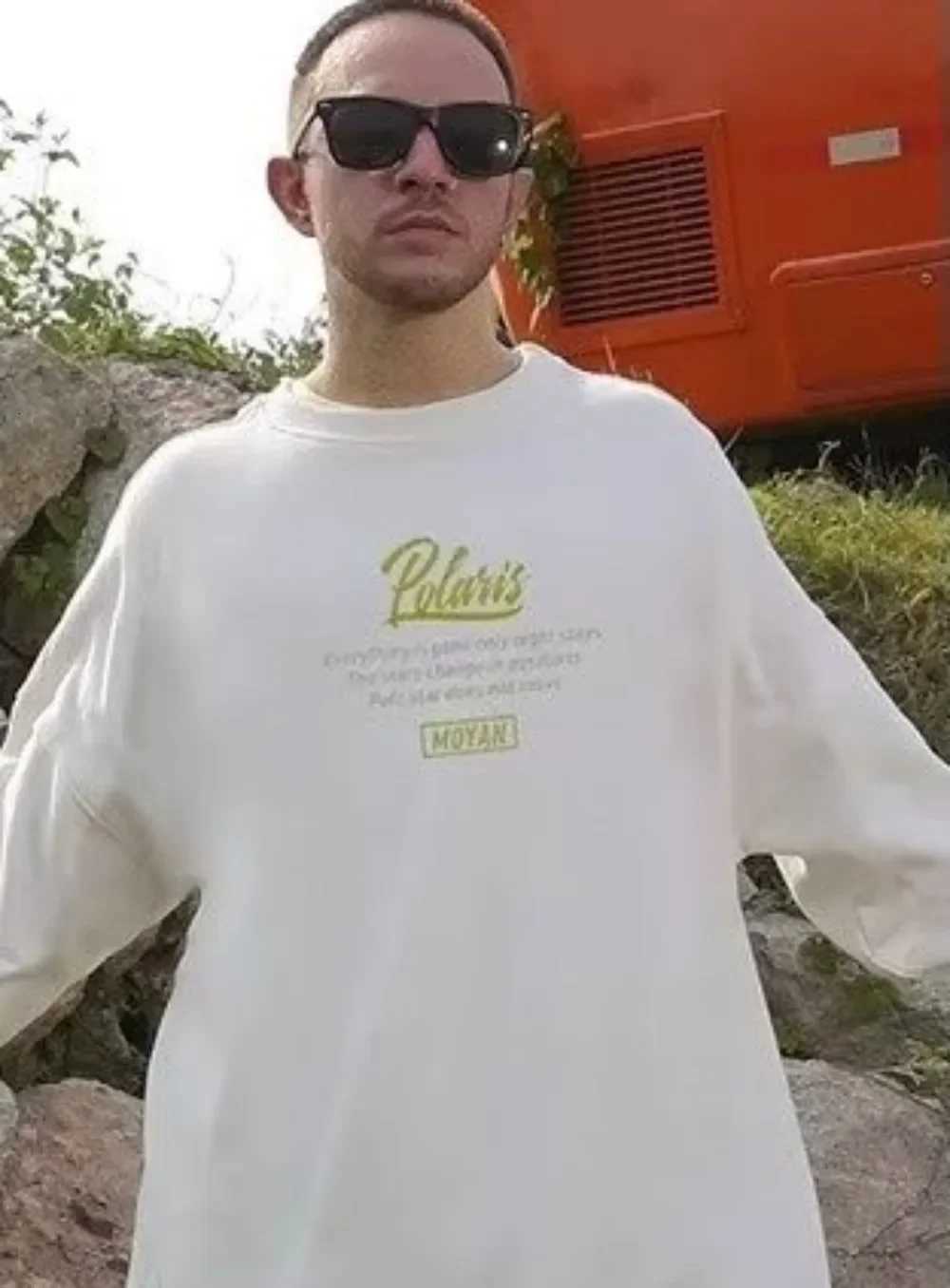 M-8XL Mens Street Gold Star Print On The Back Oversized Unisex Sweatshirt American Velvet Round Neck Long Sleeve Sweater W251106