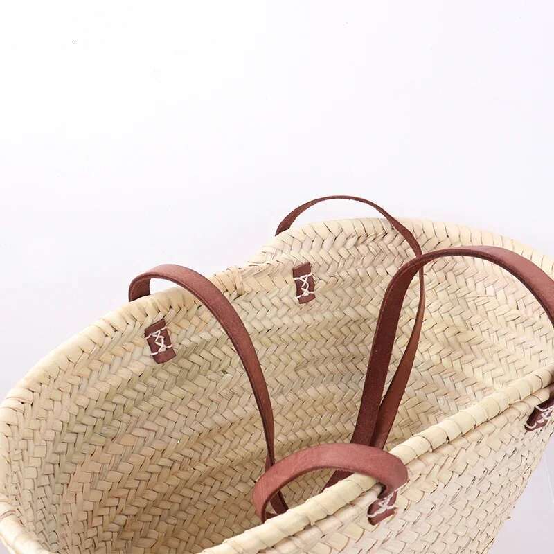 2025 Beach French Style Straw Bags for Women Raffia Handbag Holiday Basket Ins Hand Bag Top Quality Woven Purse Carrycot