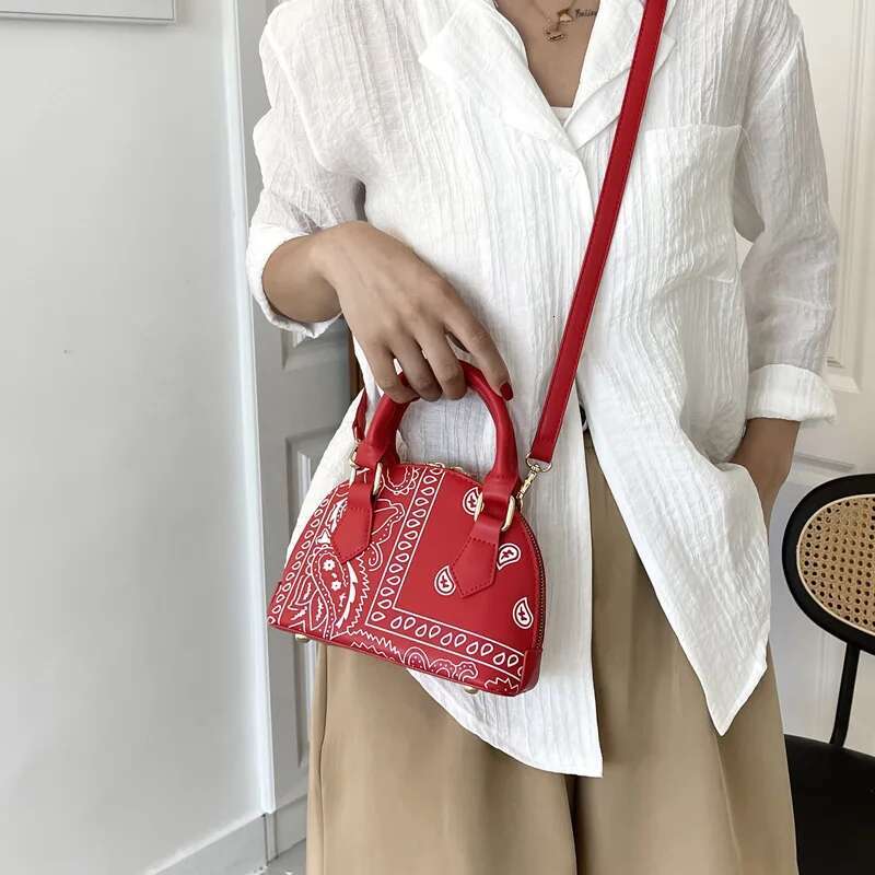 2025 Retro PU Leather Women's Shell Summer Cashew wer Ladies Shoulder Crossbody Bag Female Set Small Top Handle Bags Handbags