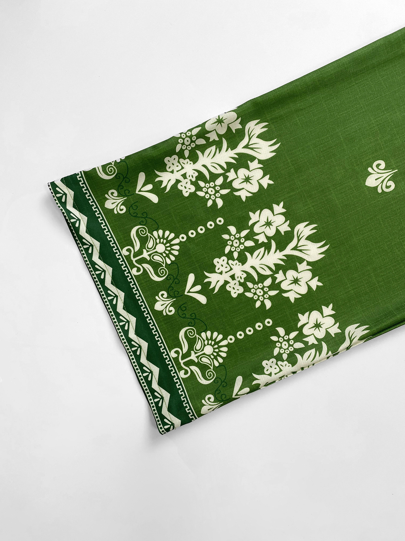 Women's Romantic Sexy Ruffle Sleeve Bodysuit & Floral Printed Wide-Leg Pants Set, Polyester Loose Vacation Outfit with White Top & Green Pants---