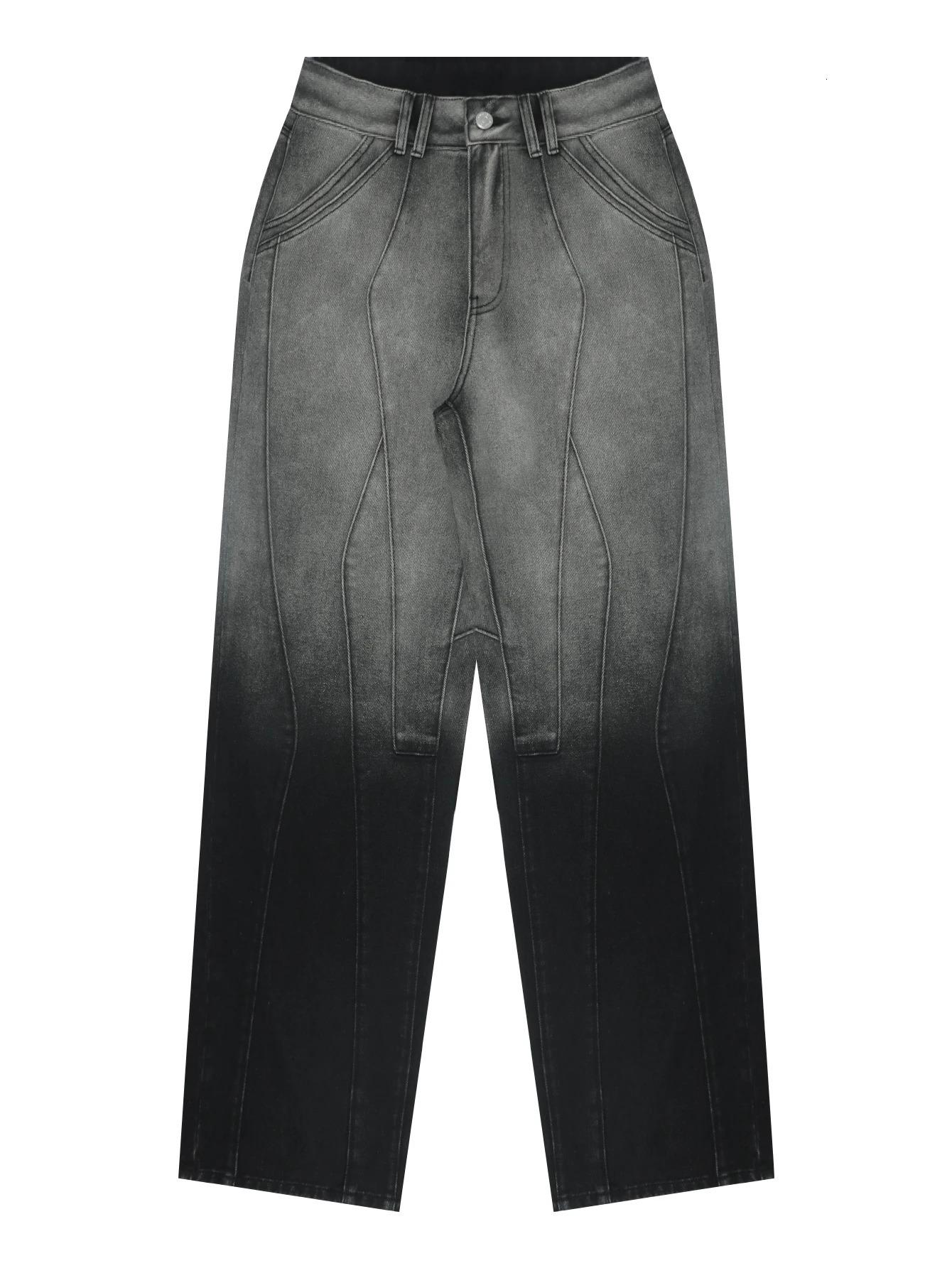 Y2K retro straight womens gradient aesthetic trend current elegant and fashionable clothing casual loose jeans 250403