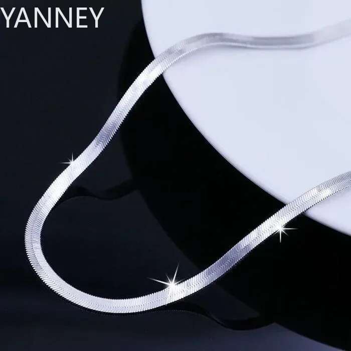 New Sterg Sier fine 4MM Blade Chain Necklace for Women MEN wedding party Jewelry Best friend Holiday gifts