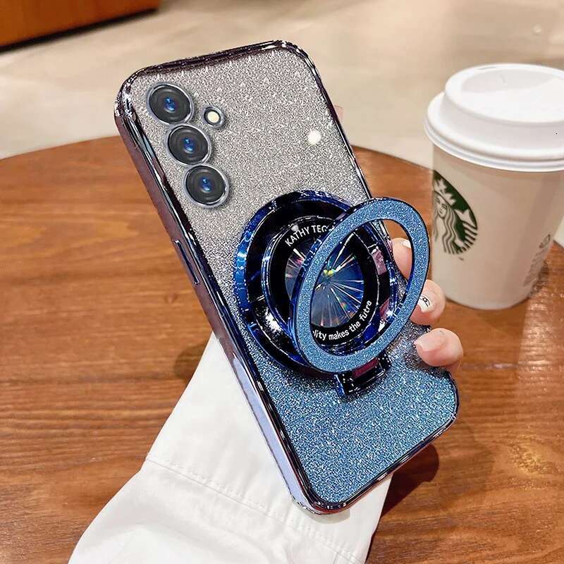 S24FE with bracket Glitter For Samsung Galaxy Note 20 Ultra 10 S24 S23 S22 S21 S10 S9 Plus Case Holder