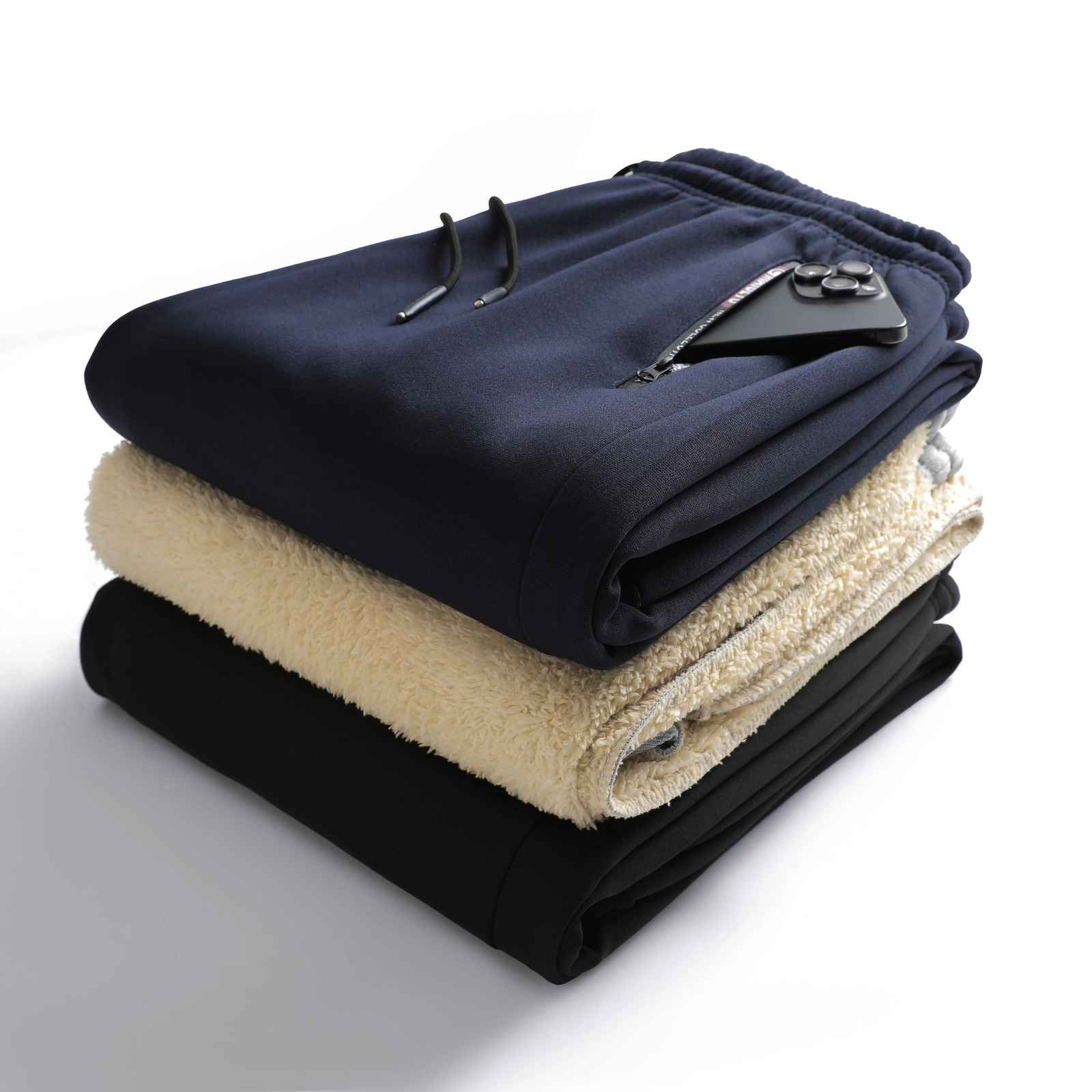 Mens Casual Pants Autumn Winter Fleece Sweatpants Men Running Jogger Sports Gym Trousers Fashion Solid Color Workout Long y251030