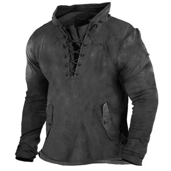 Mens Spring and Autumn New 3D Digital Printed Military Hoodie Pullover for Men
