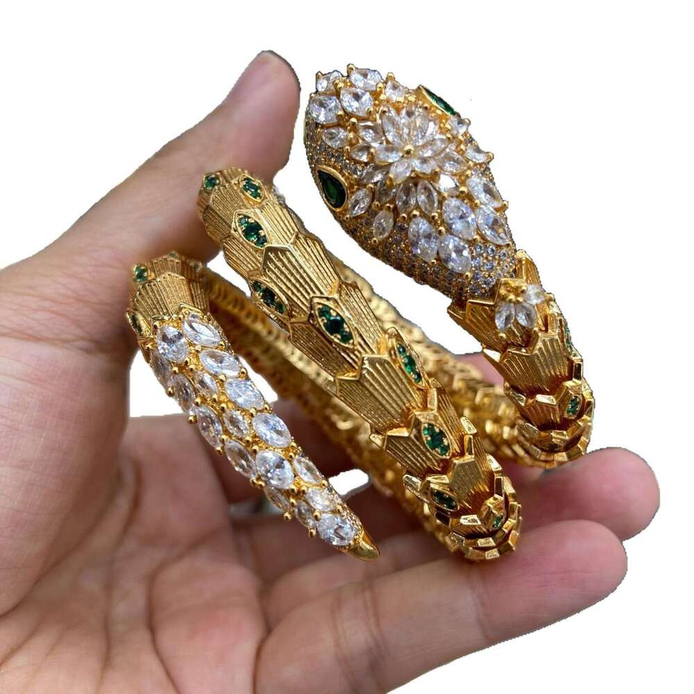 WRAN New Five-Piece Snake Necklaces Bracelet Earrings Set for Women High-End Luxury Style