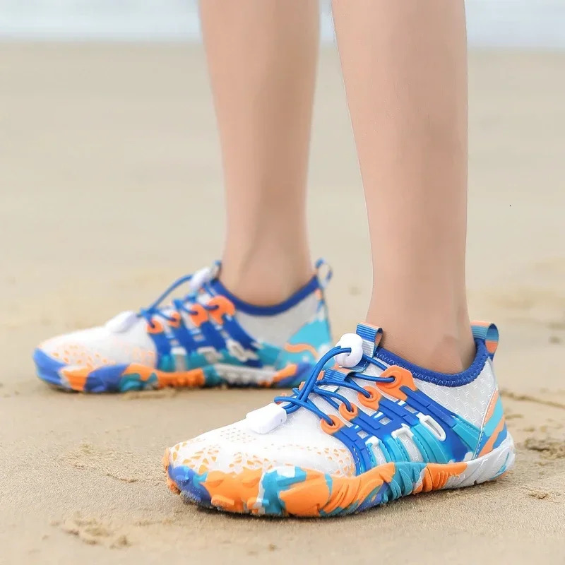 Water Shoes Kids Summer Beach Five Fingers Barefoot Swimming Aqua Shoes Colorful Seaside River Slippers Children Sneakers 250402