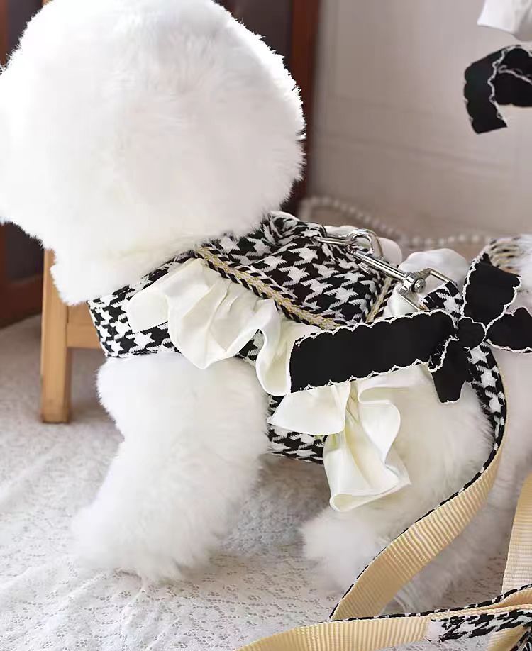 Leash Vest For Outdoor Use Small To Medium-sized Puppies' Dog Clothing Cute Dress H260130