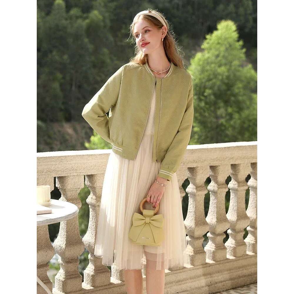 Women's Short Jackets French Jacquard Raglan Sleeve Spring New Baseball Uniform Foreign Chic Coat