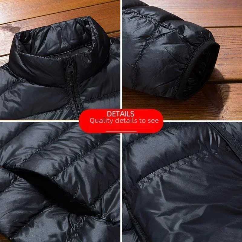 Thin Lightweight Cotton-padded Cropped Jacket Mens Autumn/winter New Style Trendy Stand Collar Youth Ultra-thin Coat X251106
