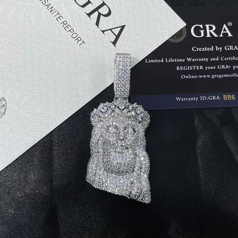 Hip Hop 925 Silver Pass Diamond Tester Bling Iced Out GRA VVS Full Moissanite Jesus Christ Pendant for Chain Men Jewelry