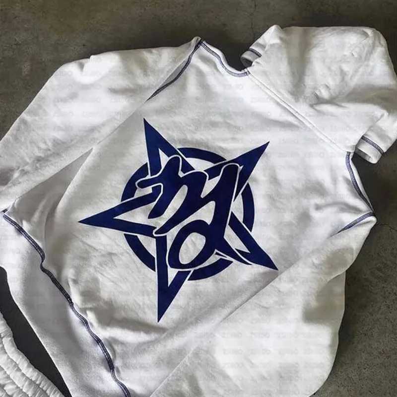 Mens clothing Zip Up Hoodie Vintage Casual Pattern Oversize Hip Hop Punk Streetwear Clothing new in hoodies sweatshirts W251106