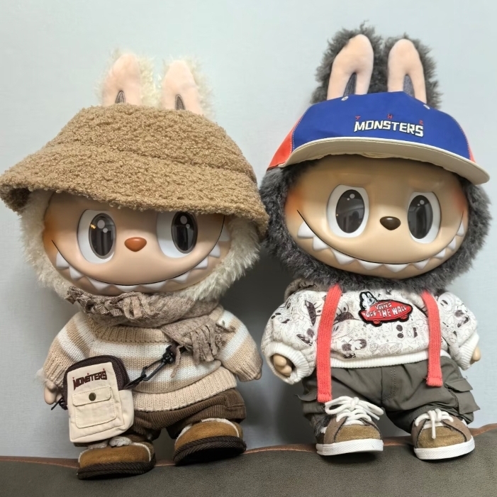 With Original Box 38Cm Big Labubu Doll Vans Jump For Joy Fall In Wild Let's Checkmate Dress Be Latte Time To Chill Mokoko Pronounce Plush Toy For