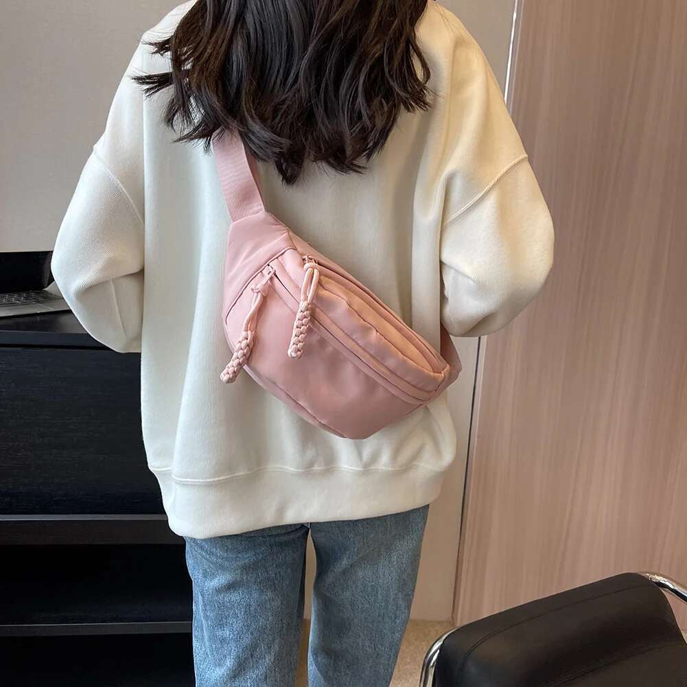 2025 Chest Banana bag for Women Sg Crossbody Pack Canvas Running Waist Casual Fanny Packs Sport Half Moon Belt Bag