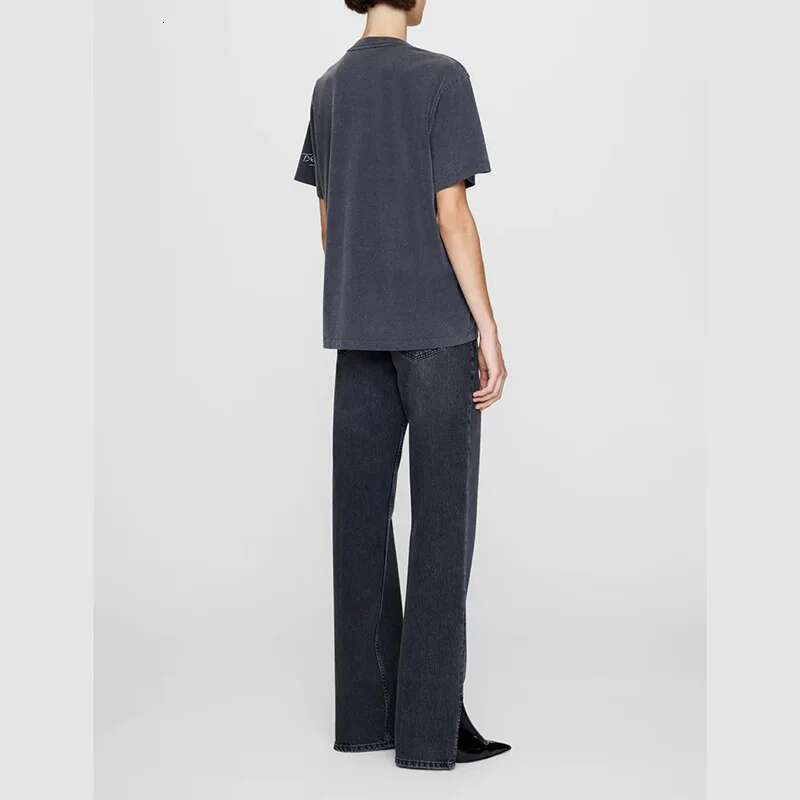 Spring Summer New North American Niche AB Multi Portrait Pull-Out Print Washed And Worn Women's Short Sleeved T-Shirt