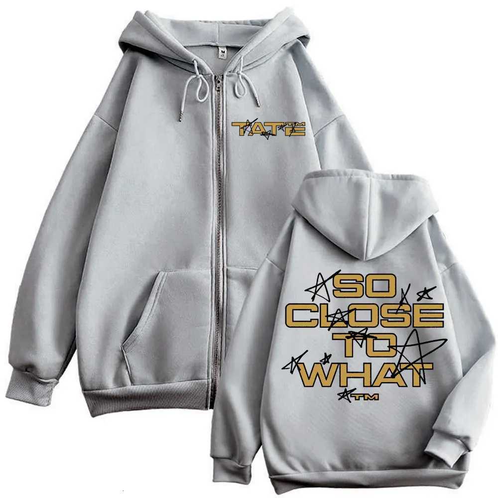 Tate McRae So Close To What Merch Zipper Hoodie High Quality Fashion Zip Up Sweatshirt Mens Women Casual Loose Fleece Pullovers W251106