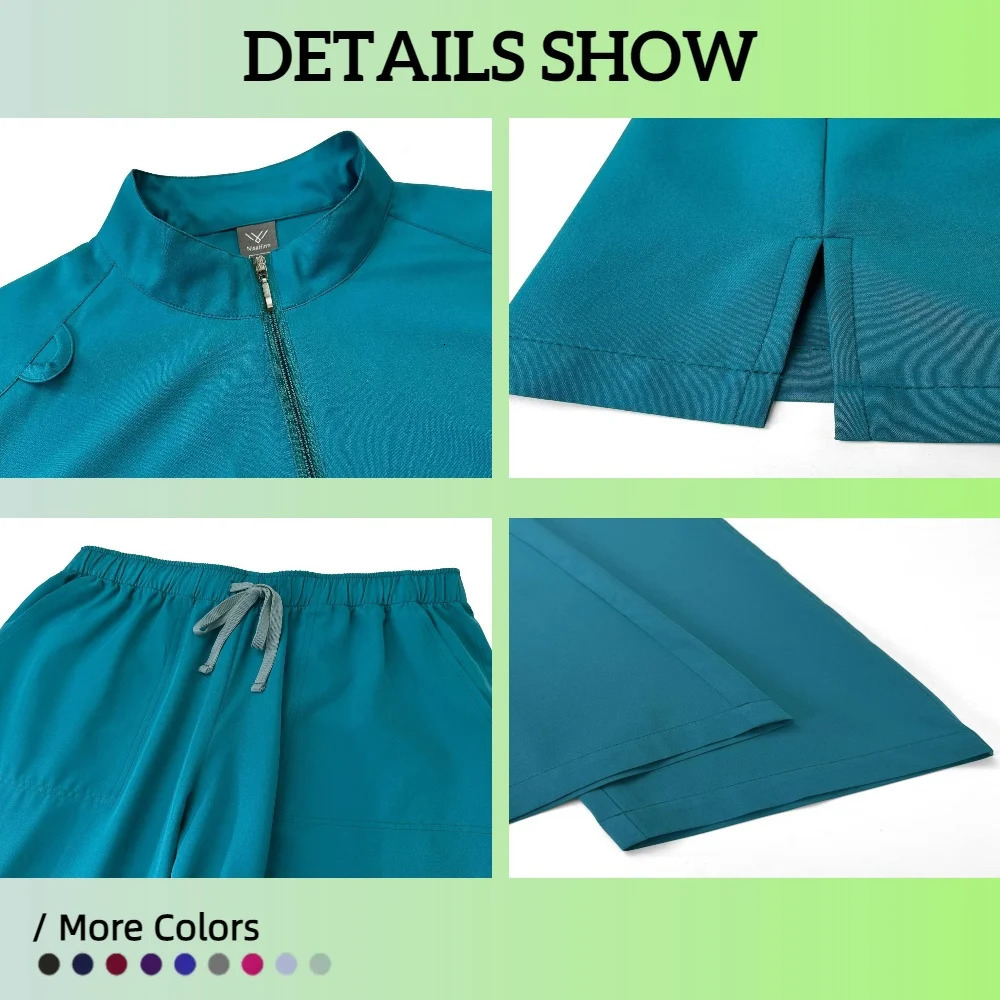 Unisex Uniforms Men Women Nursing Clothes Beauty Costume Nurse Scrubs Sets Doctor Dentist Workwear Clinical Tops Pants 250403