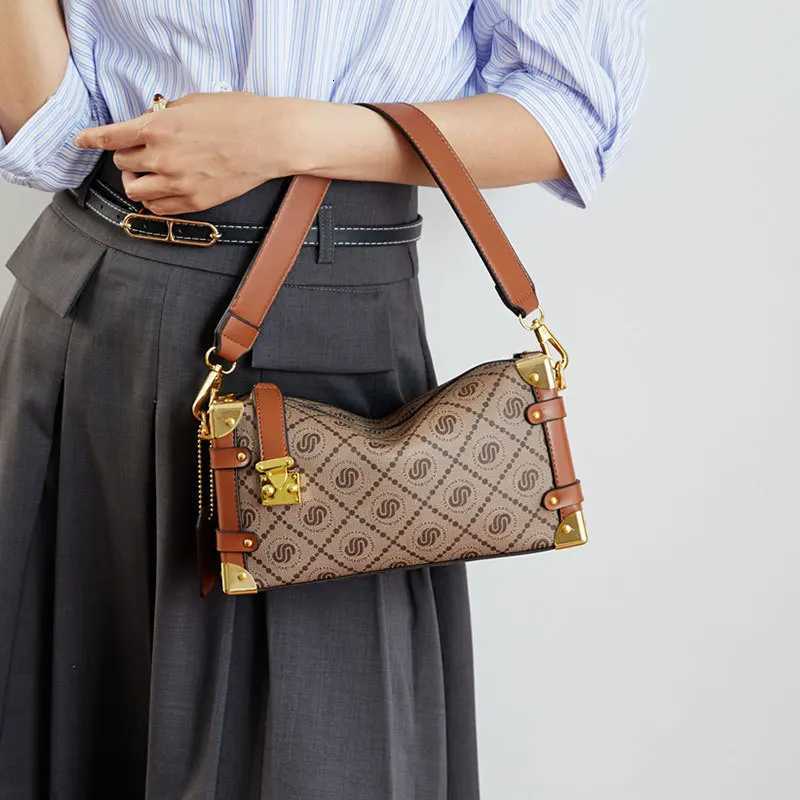 2025 New Arrival Womens Box Shoulder/Crossbody Bag - Dopamine Print Soft Leather High - End Details Handheld OptionW251106