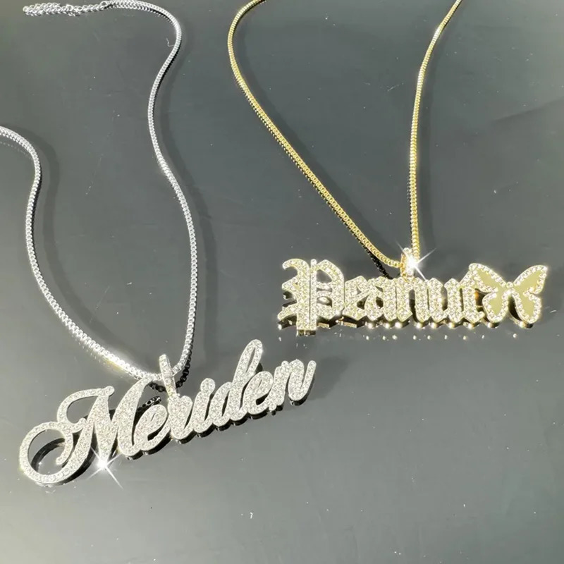 DHQH Customized Name Diamond Necklace Personalized Letter Shining Ancient English Pendant Jewelry 251105