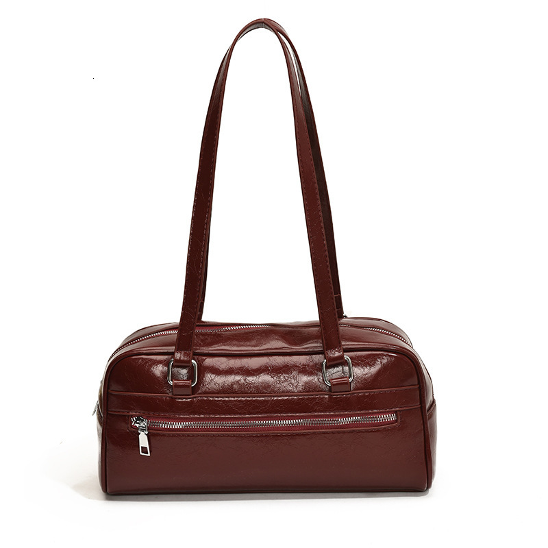 2025S Designer Women S Bag Large Capacity Law Stick Boston Bowling Fashion Trend Portable Women S Solid Color Single Shoulder Crossbody Bag