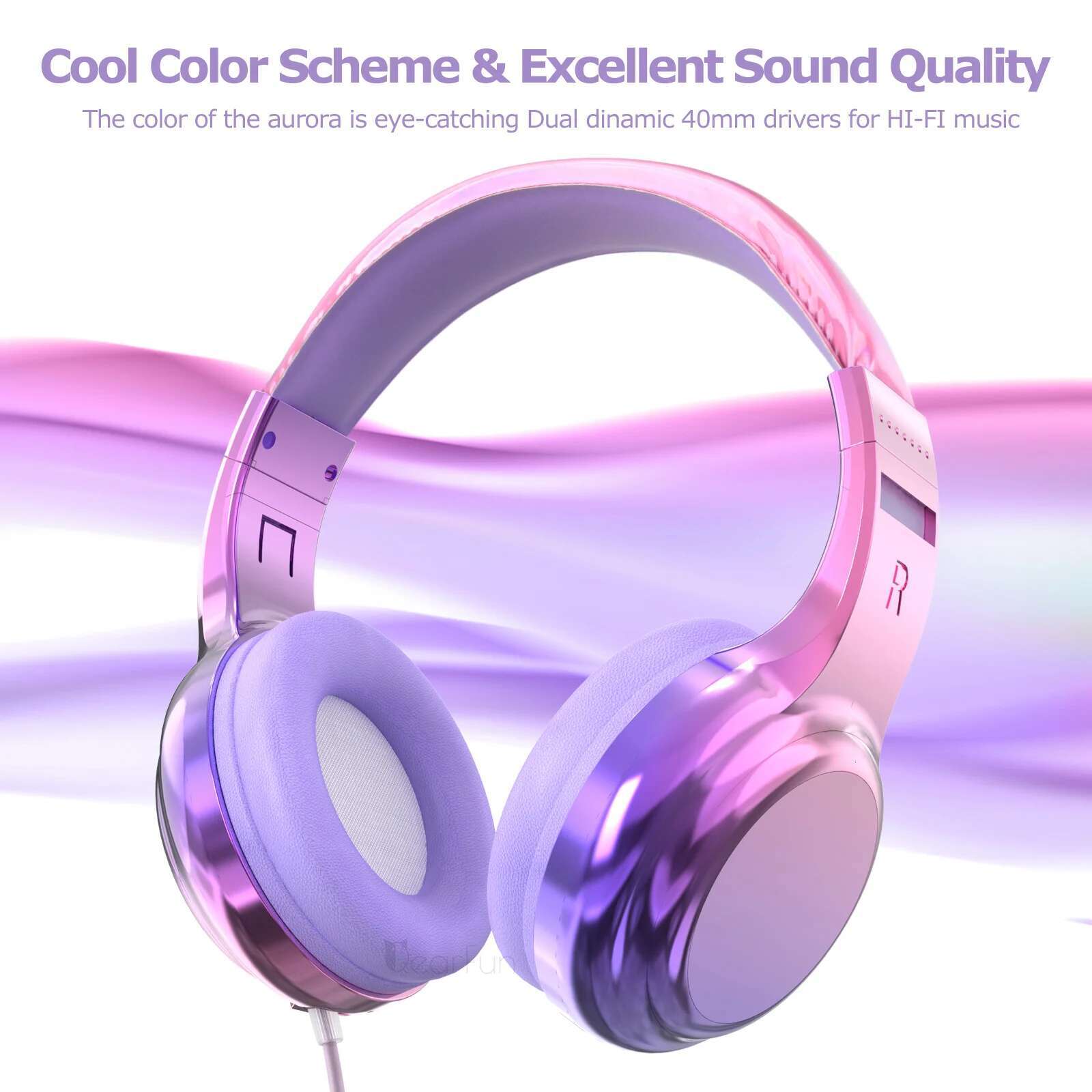 With Microphone Girls Wired Adjustable Stereo Headset Children Headphones for School Tablet Kids Gift