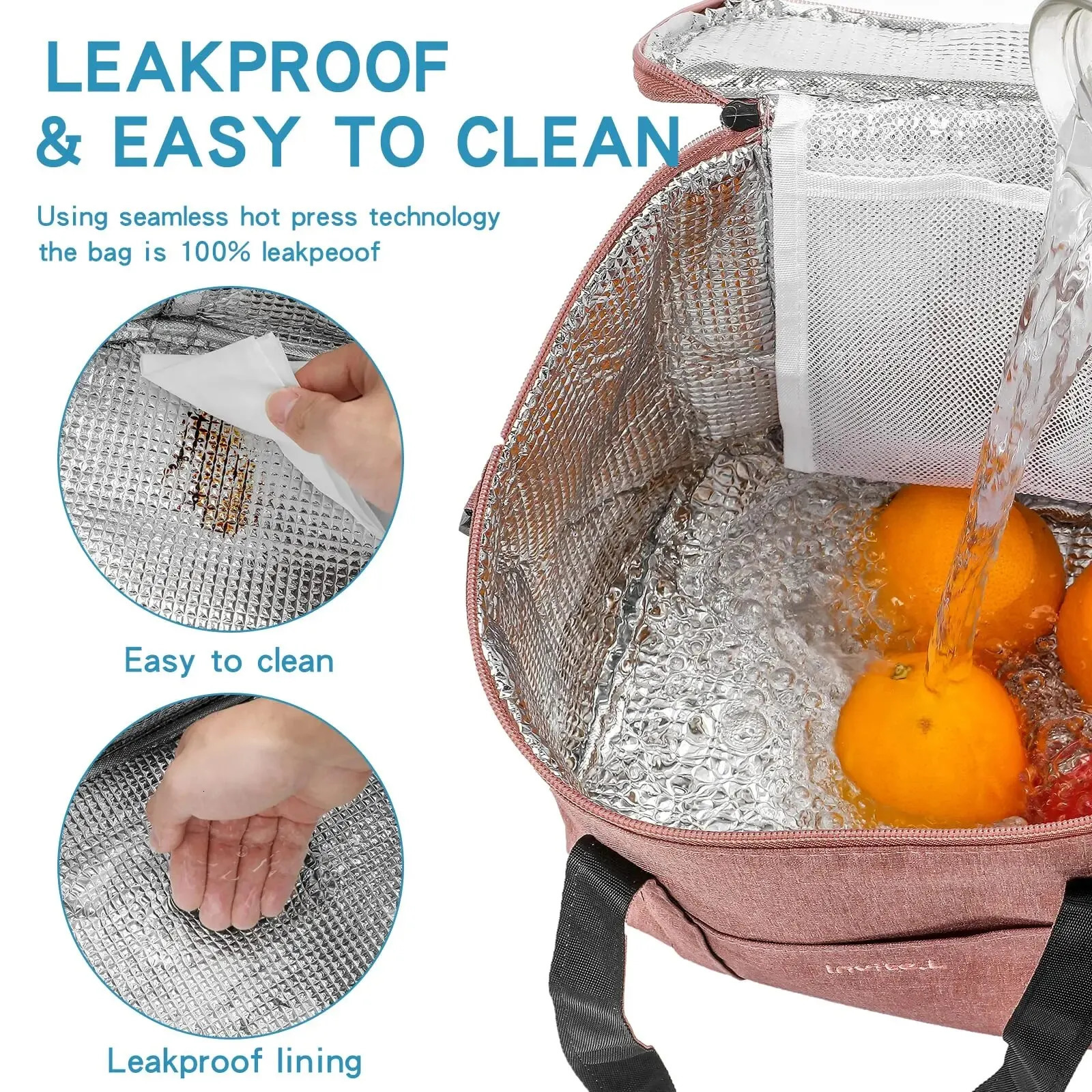 1 insulated lunch bag suitable for menwomen reusable large cooler box handbag shoulder strap workplace picnics beach trips F 250401