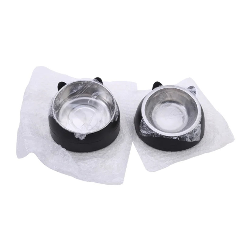 200ml 400ml 15 degree inclined stainless steel cat bowl with anti slip base for pets puppies cats food and beverage dispensers neck protection for pet