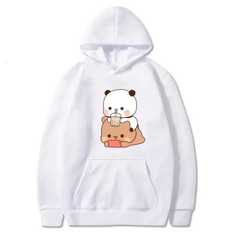 Bubu And Dudu Drink Bubble Tea Print Women Hoodie Kawaii Female Sweatshirt Harajuku Loose Long Sleeve Clothes W251106