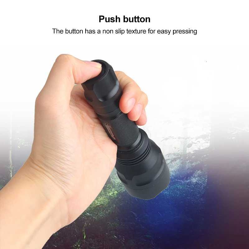 Blue and UV waterproof rechargeable color light flashlight capable of illuminating 50-80 meters suitable for outdoor campingW251106