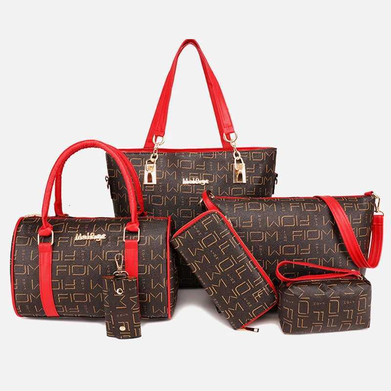 Pahajim 6-Pcs Women Handbag Purse Shoulder Totes Satchel Bags Top-Handle Boston Bag Crossbody Bag Wallet Messenger SetW251106