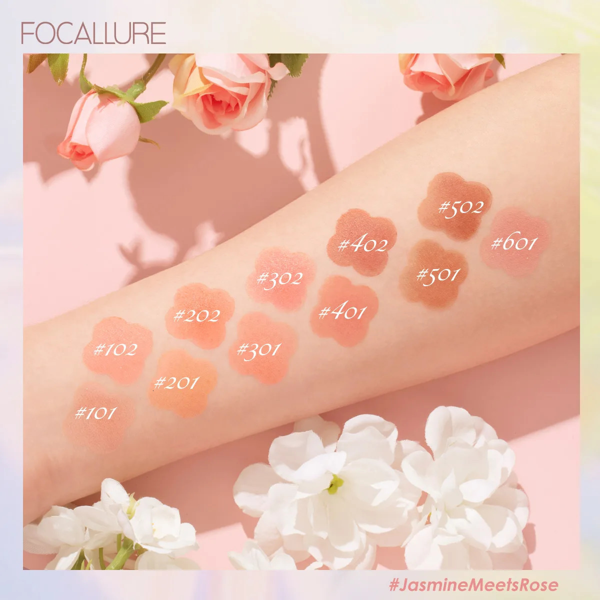 FOCALLURE Smooth Natural powder blusher Powder Palette Nutrition High Pigment Peach cheek face contour cream cosmetics 250325